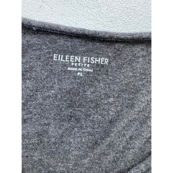 "Eileen Fisher" Gray, Jersey Top, Tunic ,Pintuck, Scoop Neck, Petite L, Charcoal - Picture 5 of 9